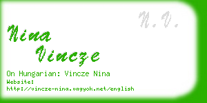 nina vincze business card